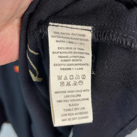 FREE PEOPLE Time On My Side Floral Print Wrap Dress Black Button Side Ruched L - Picture 10 of 12